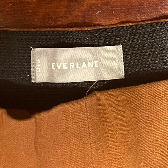 Everlane Cocoa Brown Flat Front Ankle Stretch Business Casual Crop Pants 12 - Picture 8 of 8